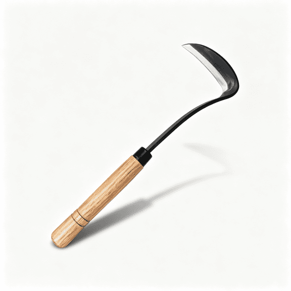 EXLEAF Weeding Sickle Hoe Gardening Tools 13-" Weed Remover Tool High-Carbon Steel One-Piece Molding with Hard Solid Wood Handle(Snake-Necked) | Japanese-Style High-Strength Steel