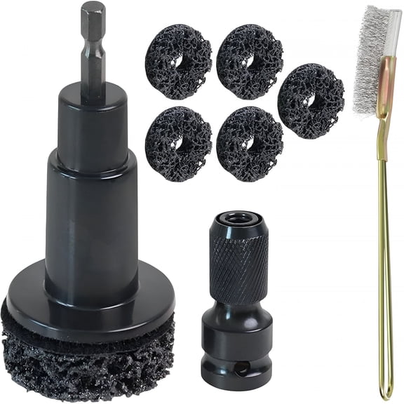 EXLEAF Wheel Hub & Stud Cleaning Tool Kit, Rust Removal Disc for Cars & Light Trucks, Fits 1/2" Impact Wrench & Drill, Rapidly Cleans Rotors, Hubs & Wheel Studs for Brake Jobs