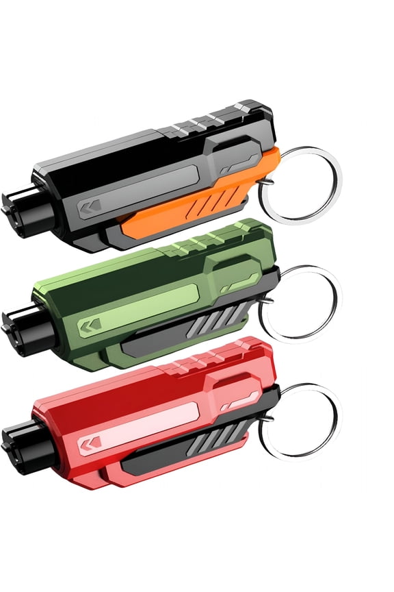 Window Breaker and Seatbelt Cutter Keychain, 2 in 1 Car Safety Hammer Glass Break Under Water, Emergency Window Punch Escape Tool for Vehicle (3, redgreenorange)