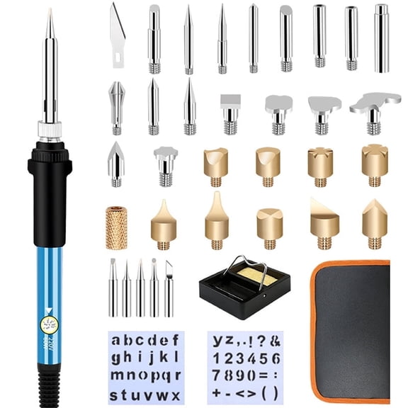 EXLEAF Wood Burning Kit, Adjustable Temperature Wood Burner Soldering Pen, Professional DIY Wood Burning Tool for Embossing/Carving/Soldering & Pyrography