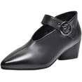 thumbnail image 1 of EXNOVFCComfortable Block Heel Women's Shoes with Ankle Buckle - Stylish, Versatile Pointed Toe Party and Work Shoes, 1 of 8
