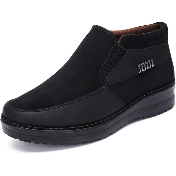 EXNOVFCMen Shoes Winter Snow Boots Cotton-padded Slip on Casual Warm Walking Sneakers House Shoes