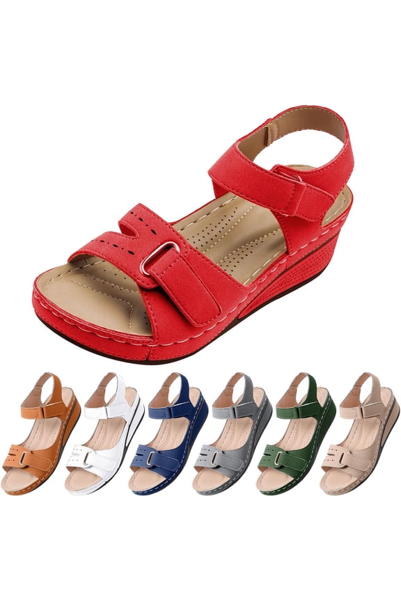 Women's wedge sandals, women's sandals, summer comfortable low heel sandals open toe walking dress shoes