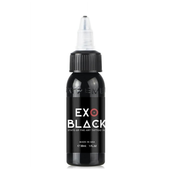 EXO BLACK 1-oz Xtreme Tattoo Ink Solid Dark Filling Shading Bold High Pigment Load