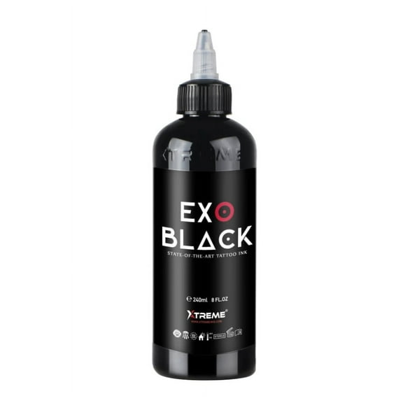 EXO BLACK 8-oz Xtreme Tattoo Ink Solid Dark Filling Shading Bold High Pigment Load