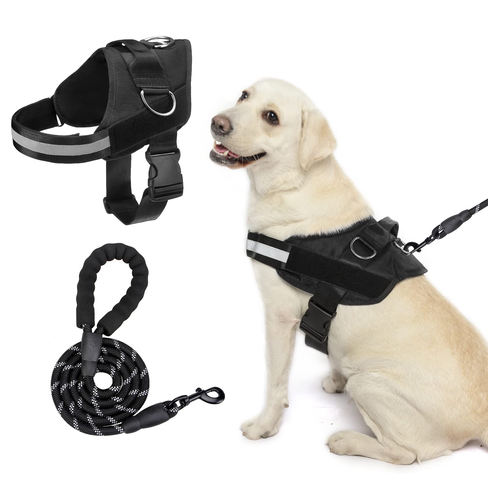 EXPAWLORER Upgraded No Pull Dog Harness with Leash Set Adjustable