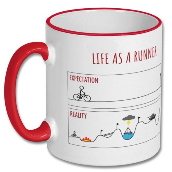 EXPECTATIONS VS REALITY runner funny gift, runner gift, runner mug, boho table runner, farmhouse table runner, runner coffee mug