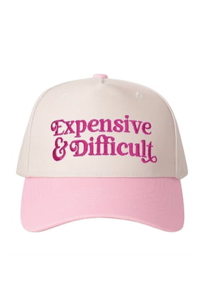 EXPENSIVE DIFFICULT Embroidered Baseball Cap Playful Color Blocked Adjustable Snapback Novelty Statement Sun Hat for Urban Attitude