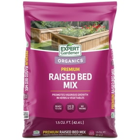 Expert Gardener Organic Raised Bed Soil, Peat-Free, Worm Castings & Mycorrhiza, Feeds up to 3 Months, 1.5 cu ft