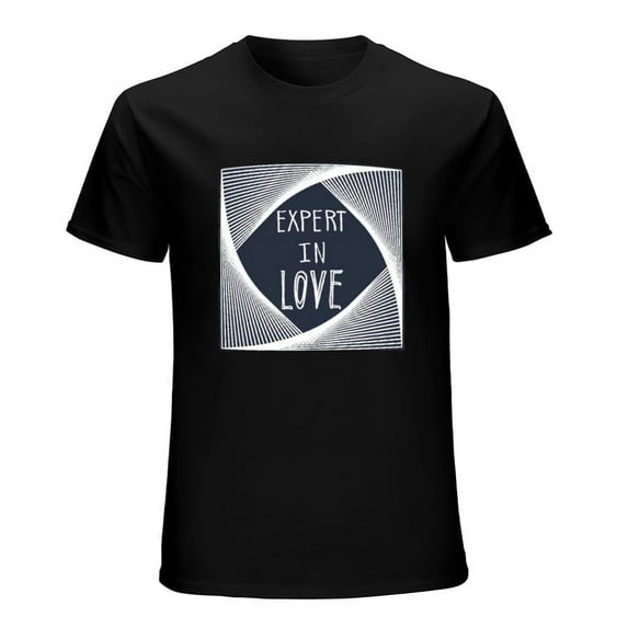 EXPERT IN LOVE Vintage T-shirt Mens Cotton Classic Crewneck Short Sleeve Tees Unisex Black 5XL