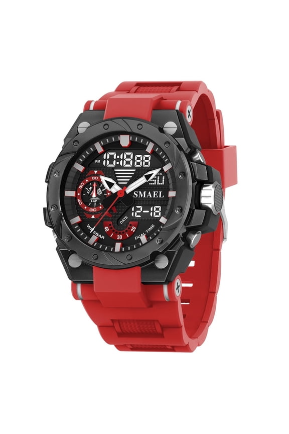 Alloy Dazzle Gradient Colour Digital Watch for Men Waterproof Electronic Sport Watch Luminous