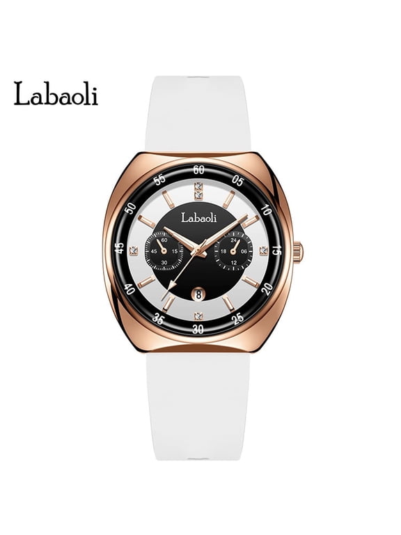 Big Dial Wristwatch Unisex Silicone Band Quartz Ladies Watch for Women Waterproof with Date Luminous