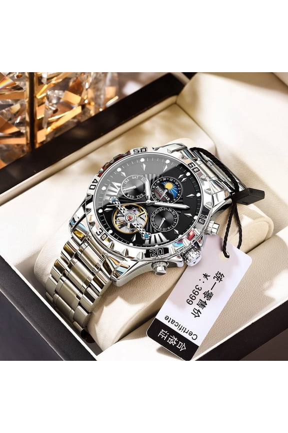 Business Style Mechanical Watch – Automatic Movement, Water Resistant, Steel Case