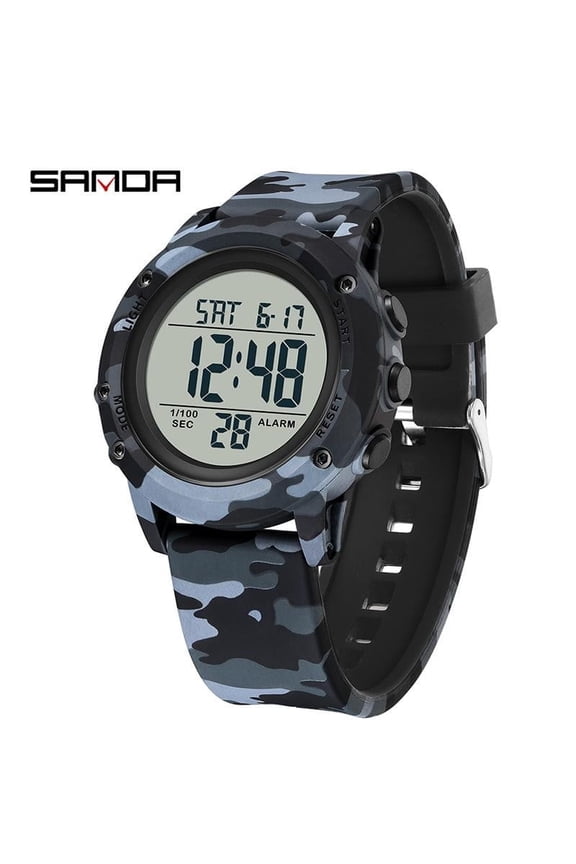 Camo Sport Wristwatch – Electronic Display with Multiple Functions and Water Resistance