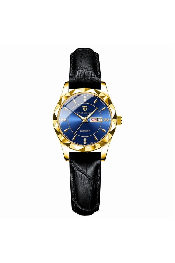Classic Couple Timepiece – Waterproof Quartz Watch with Date Display and Leather Strap