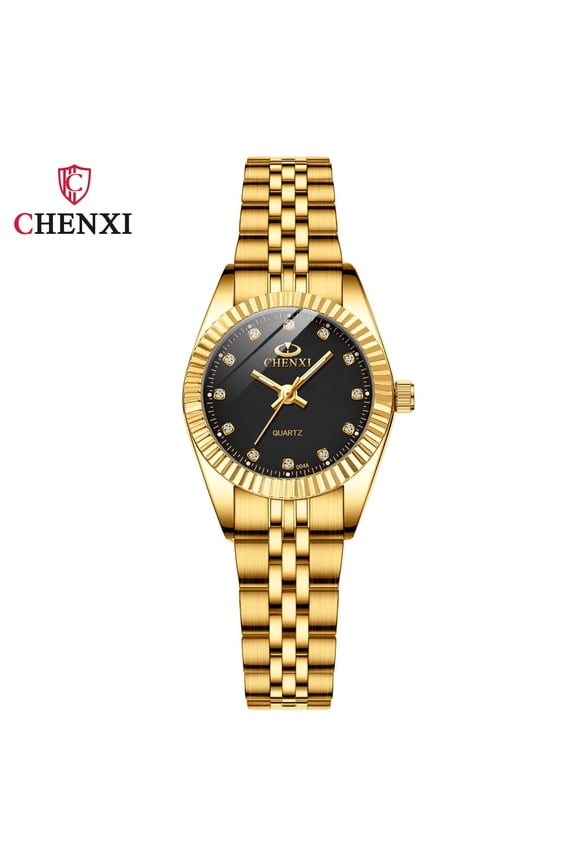 Couple Watch for Men and Women Waterproof Stainless Steel Gold Watch