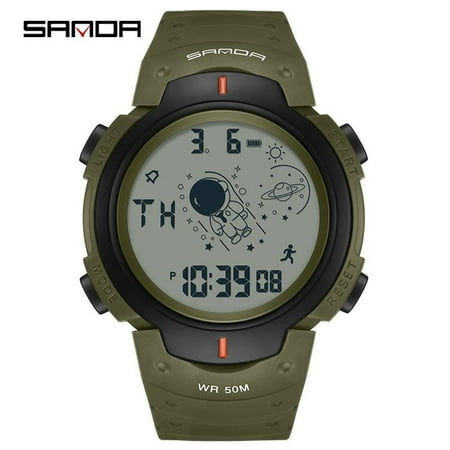 EXPLOJOY Digital Sport Watch – Spaceman Dial, Waterproof, Luminous, Multifunctional Design