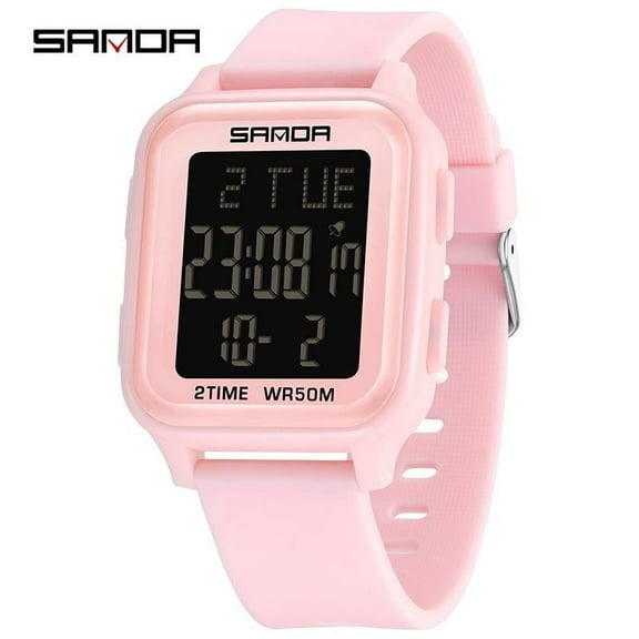 EXPLOJOY Digital Watch Waterproof Square Thin Minimalist Multi-function Sport Watch for Teenagers
