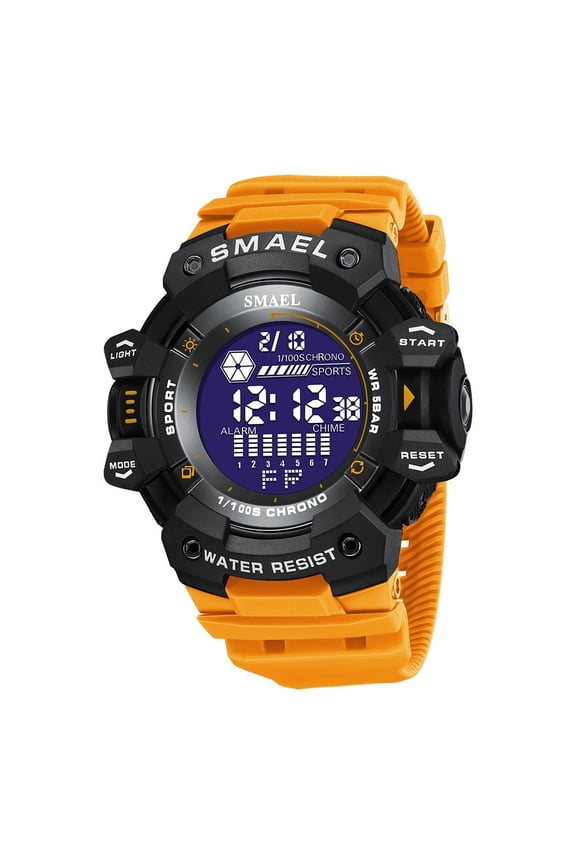 Digital Watch for Men 50m Waterproof Large Dial Trendy Sport Multifunction Electronic Watch Luminous