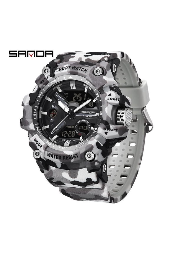 Durable Camouflage Watch – Sport Design, Water Resistant, Chronograph, Backlight Display