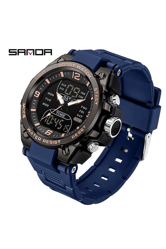 Electronic Sport Watch for Men Waterproof Multifunction Dual Display Teenager Digital Watch