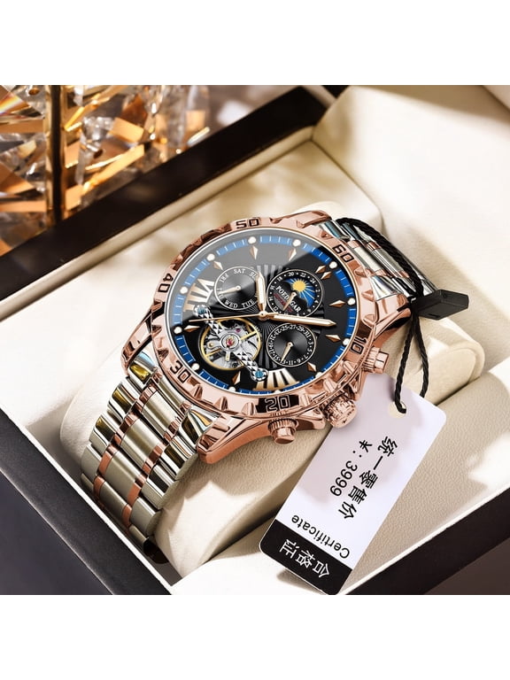 Elegant Automatic Watch for Men – Mechanical Precision, Waterproof, Steel Bracelet