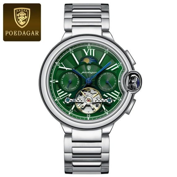 Explojoy Elegant Automatic Watch for Men – Tourbillon Feature with Waterproof Steel Construction