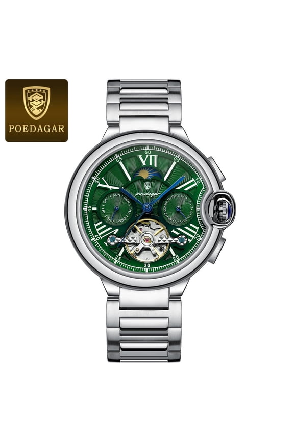 Elegant Automatic Watch for Men – Tourbillon Feature with Waterproof Steel Construction