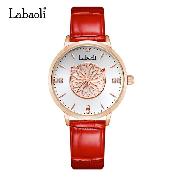 EXPLOJOY Elegant Ladies Quartz Watch – Soft Leather Band and Timeless Appeal