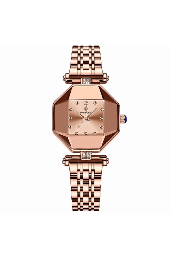 Elegant Ladies Quartz Watch – Square Dial, Waterproof, and Sparkling Details