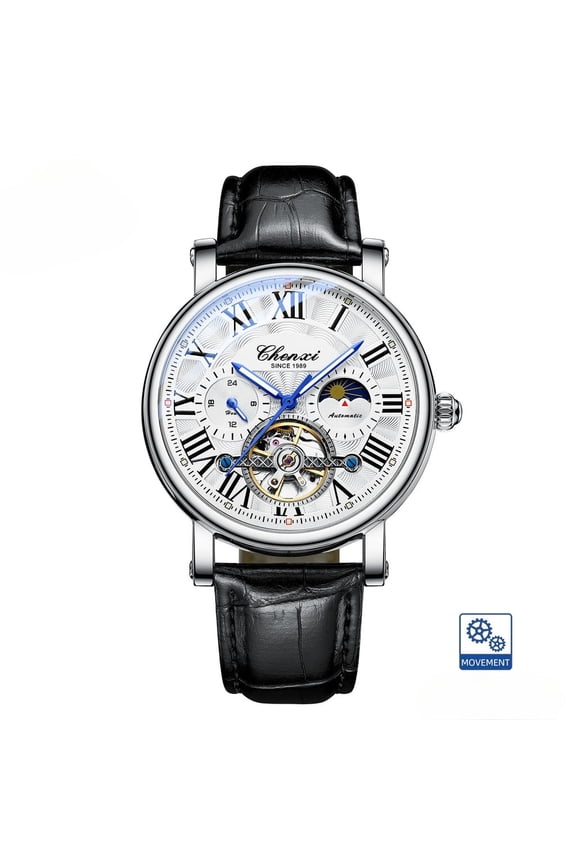 Elegant Mechanical Watch for Men – Skeleton Design, Waterproof Build, and Night Visibility