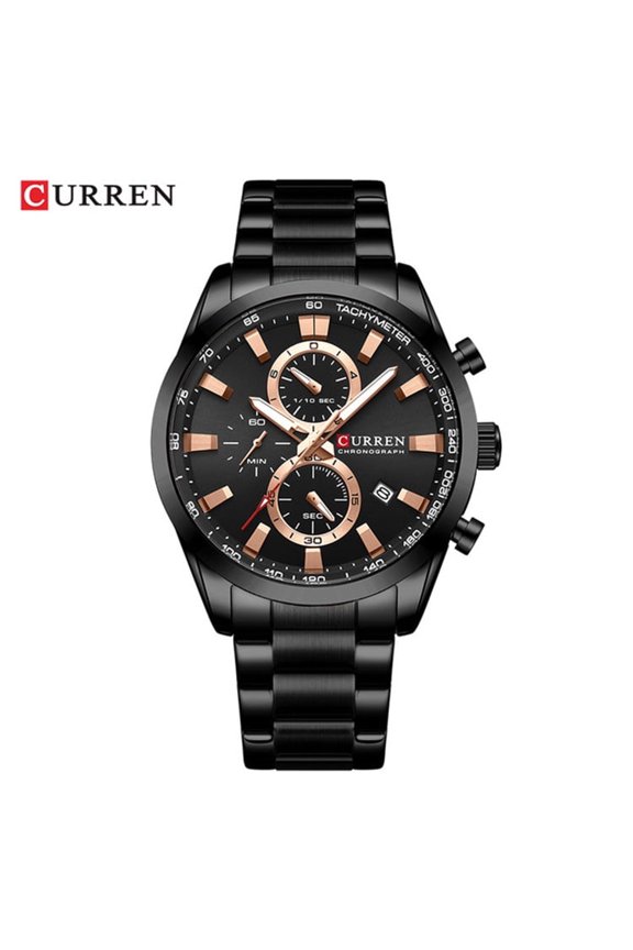 Elegant Men's Quartz Watch – Chronograph Display and Calendar Feature