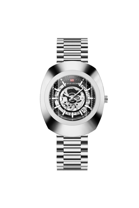 Elegant Men's Timepiece – Skeleton Dial, Waterproof Design & Calendar Feature
