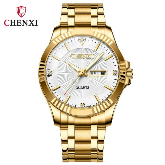 Explojoy Elegant Pair Watch – Quartz Timepiece with Double Date Display & Steel Strap