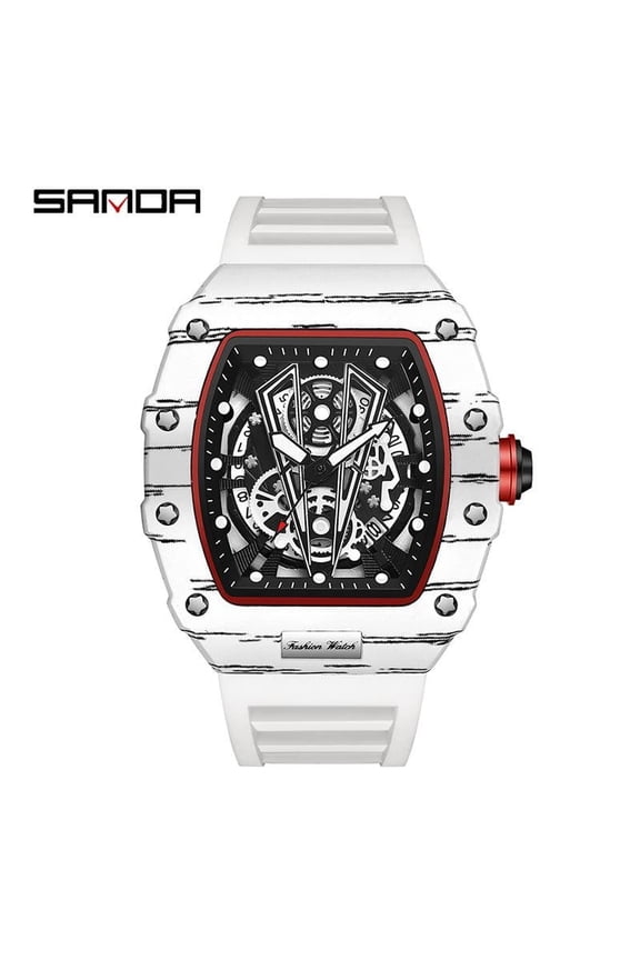 Elegant Tonneau Watch – Quartz Precision, Luminous Interface, Waterproof, Casual Design