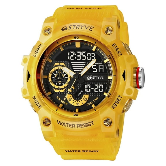 EXPLOJOY Fashion Electronic Watch – Double Display, Water Resistant, Luminous Features, Chronograph