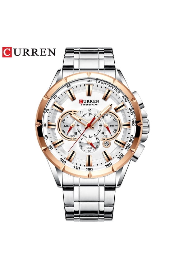 Fashion Quartz Watch for Men – Waterproof Build with Date Display and Night Visibility