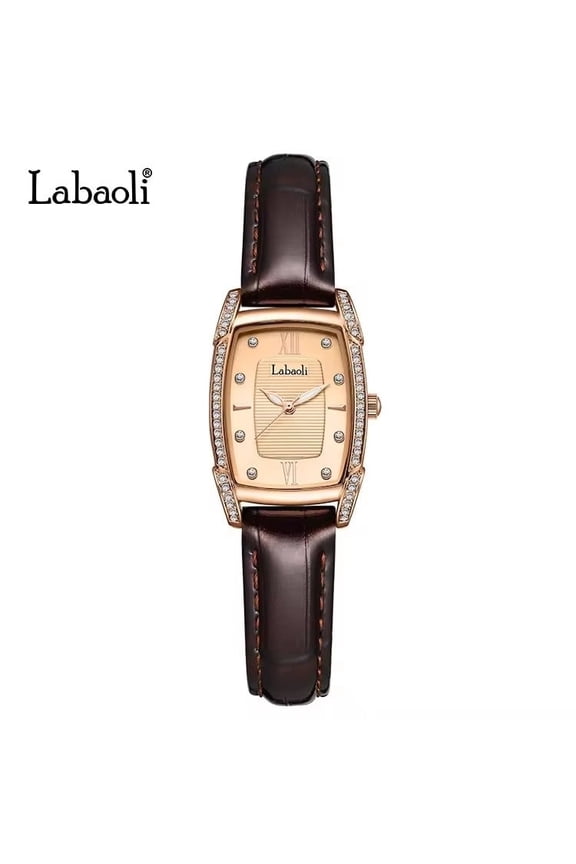 Fashion Quartz Watch for Women – Rectangular Dial, Waterproof, Premium Leather Strap