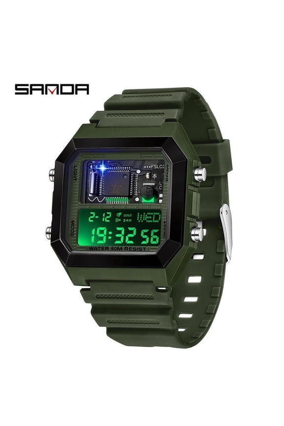 Fashion Square Electronic Digital Watch Waterproof Multifunctional Teenager Sport Watch with Alarm Clock