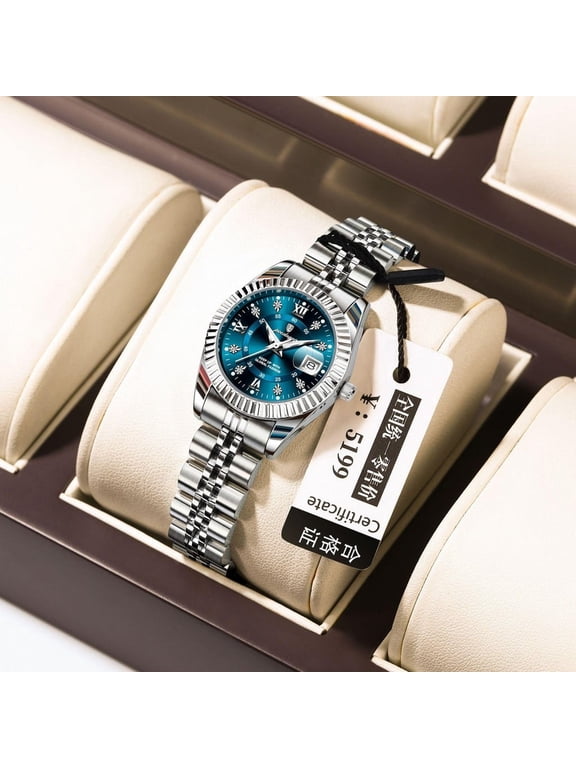 Fashion Stainless Steel Watch – Luminous Hands, Quartz Precision, Water Resistant