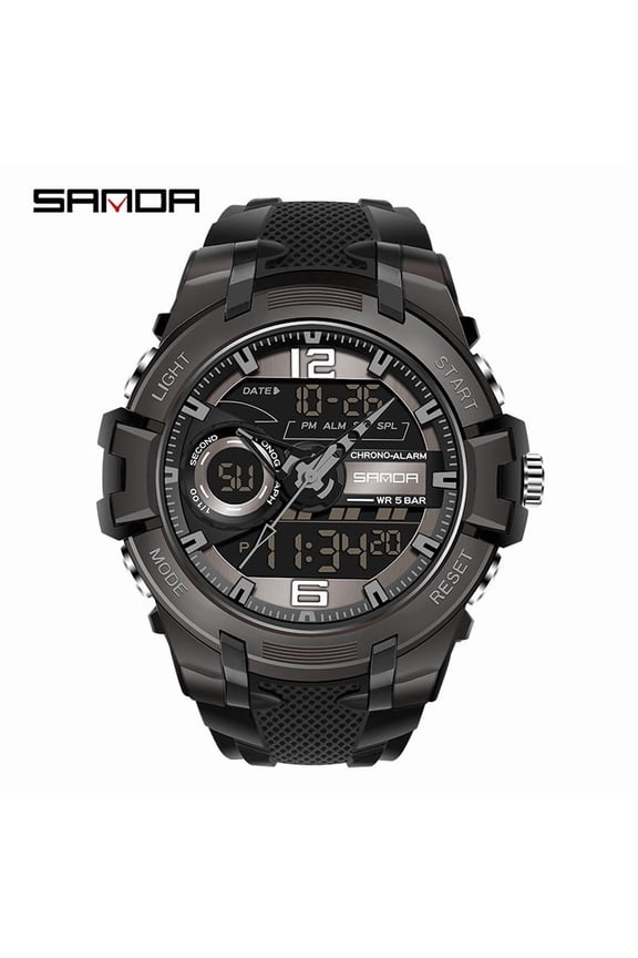 G-Style Men's Digital Quartz Sports Watch – Waterproof Shock-Resistant Dual Display Chronograph with LED Backlight