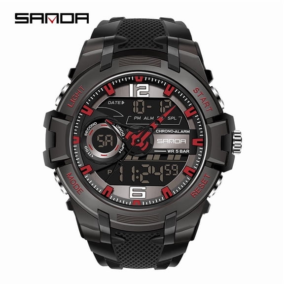 Explojoy G-Style Men's Digital Quartz Sports Watch – Waterproof Shock-Resistant Dual Display Chronograph with LED Backlight