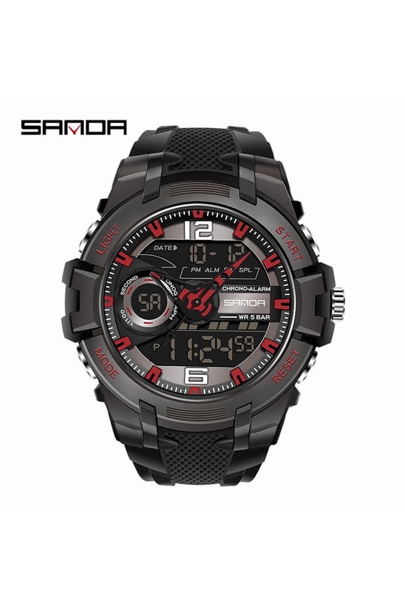 G-Style Men's Digital Quartz Sports Watch – Waterproof Shock-Resistant Dual Display Chronograph with LED Backlight