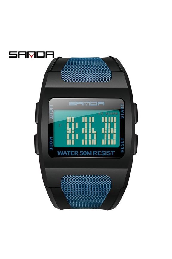 LED Sport Watch – Square Case, Alarm & Timer, Stylish Unisex Design