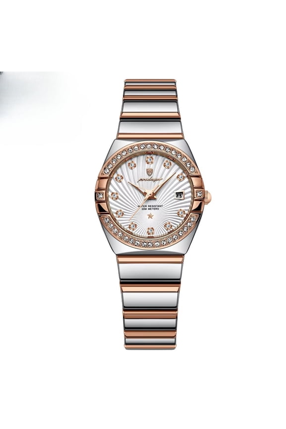 Ladies' Watches Luxury Rhinestone Luminous Waterproof Calendar Stainless Steel Quartz Watch for Women