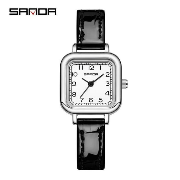 EXPLOJOY Leather Watch for Women Waterproof Fashion Steel Strap Small Dial Simple Quartz Square Watch