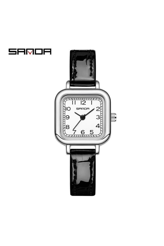 Leather Watch for Women Waterproof Fashion Steel Strap Small Dial Simple Quartz Square Watch