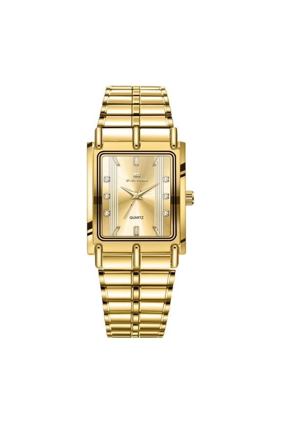 Luxury His & Hers Watches – Quartz Movement, Elegant Rectangle Case, Water Resistant