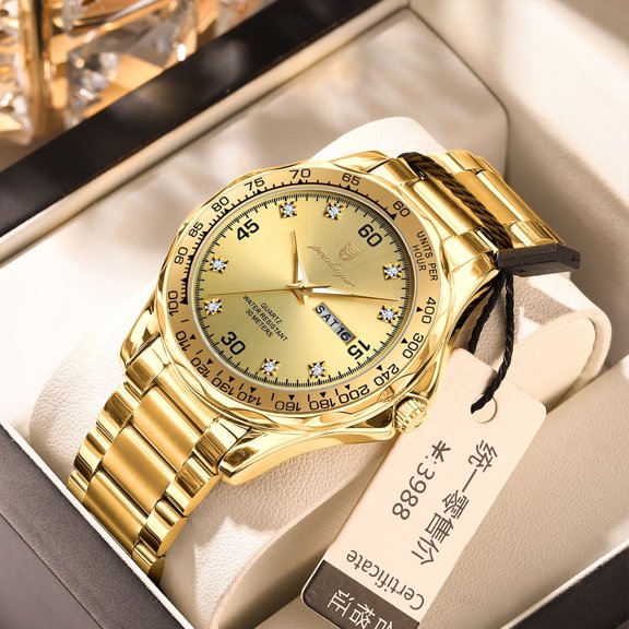 EXPLOJOY Luxury Quartz Watch Waterproof Luminous Watch for Men Stainless Steel Relo for Men