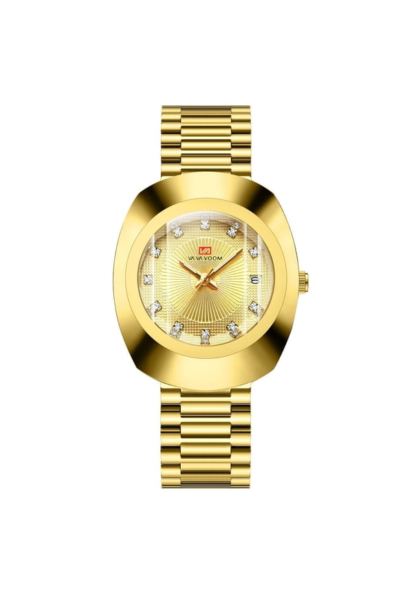 Matching His & Hers Watch Set – Gold-Tone Finish, Crystal Details & Water Resistance